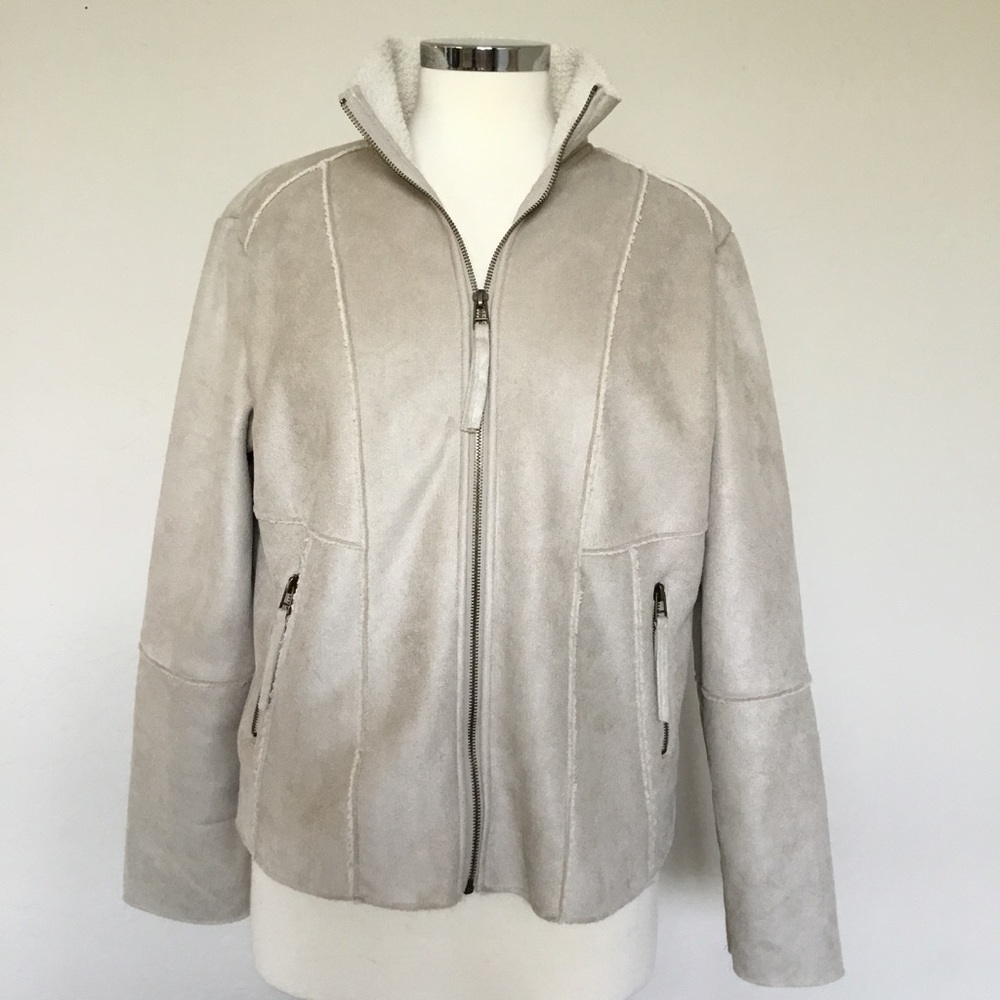 Chico's Soft Faux-Shearling Lined Jacket - Size 1